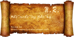 Mészöly Réka névjegykártya